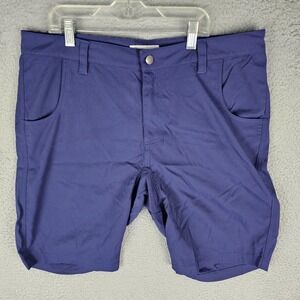 Flylow Golf Shorts Men's‎ XL Navy Blue Nylon Pockets Stretch Casual Flat Front
